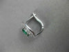 ESTATE 1.32CT DIAMOND & AAA EMERALD 14KT WHITE GOLD OVAL FLOWER HUGGIE EARRINGS