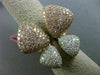 ESTATE EXTRA LARGE 4.14CT DIAMOND 18KT WHITE & ROSE GOLD BUTTERFLY FLOWER RING