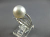 LARGE .33CT DIAMOND & AAA SOUTH SEA PEARL 18K WHITE GOLD MULTI ROW INFINITY RING