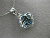 ESTATE 2.92CT DIAMOND & BLUE TOPAZ 14KT WHITE GOLD SQUARE HALO FILIGREE PENDANT