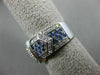 ESTATE WIDE 1.34CT DIAMOND & SAPPHIRE FILIGREE 18KT WHITE GOLD BELT RING #17353