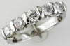 ESTATE 1.0CT DIAMOND 14KT WHITE GOLD 3D 5 STONE CHANNEL CLASSIC ANNIVERSARY RING