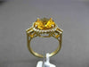 ESTATE LARGE 4.35CT DIAMOND & AAA EXTRA FACET CITRINE 14KT WHITE GOLD HALO RING