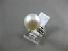 ESTATE .14CT DIAMOND 14KT WHITE GOLD AAA SOUTH SEA PEARL CLASSIC SOLITAIRE RING
