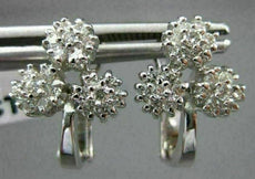 ESTATE LARGE .72CT DIAMOND 14K WHITE GOLD FLOWER CLUSTER CLIP ON EARRINGS #11499