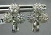 ESTATE LARGE .72CT DIAMOND 14K WHITE GOLD FLOWER CLUSTER CLIP ON EARRINGS #11499