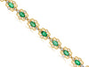 4.02CT DIAMOND & AAA EMERALD 14K YELLOW GOLD OVAL & ROUND FLOWER TENNIS BRACELET