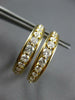 ESTATE 1.0CT DIAMOND 14KT YELLOW GOLD CLASSIC GRADUATING HOOP HANGING EARRINGS