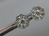 ESTATE LARGE 1.42CT DIAMOND 18KT WHITE GOLD CLUSTER BEZEL FLOWER STUD EARRINGS