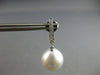 .16CT DIAMOND & AAA TAHITIAN PEARL 18K WHITE GOLD JOURNEY BAR HANGING EARRINGS