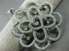 ESTATE LARGE .80CT DIAMOND 14KT WHITE GOLD 3D FLOWER HEART ETOILE LOVE PENDANT