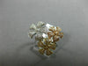 ESTATE LARGE .58CT ROUND DIAMOND 14K WHITE YELLOW & ROSE GOLD 3D FLOWER FUN RING
