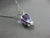 ESTATE 2.64CT DIAMOND & AMETHYST 18K WHITE GOLD HEART SHAPE LOVE HANGING PENDANT