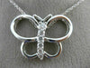 ESTATE LARGE .30CT DIAMOND 14KT WHITE GOLD 3D FLYING BUTTERFLY PENDANT #21923