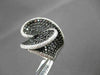 ESTATE LARGE 6.84CT WHITE & BLACK DIAMOND 18KT WHITE GOLD 3D INFINITY HEART RING