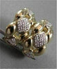 ESTATE LARGE .15CT DIAMOND 14KT YELLOW & WHITE GOLD CLIP EARRINGS 20mm X 11mm