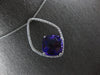 LARGE 7.01CT DIAMOND & AAA AMETHYST 14KT WHITE GOLD 3D CUSHION & ROUND PENDANT