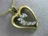 ESTATE .42CT DIAMOND 14KT WHITE & YELLOW GOLD 3D OPEN HEART JOURNEY PENDANT #508