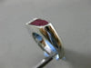 ESTATE 1.94CT DIAMOND & PRINCESS CUT AAA RUBY 18KT WHITE GOLD 3D MENS RING