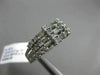 ESTATE WIDE 1.32CT DIAMOND 14KT WHITE GOLD 3D MULTI ROW WEDDING ANNIVERSARY RING