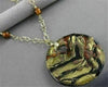 ESTATE DESIGNER 14K Y GOLD LARGE MURANO GLASS HANGING LARIAT NECKLACE 20" #2693