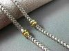 ESTATE LONG 14KT WHITE & YELLOW GOLD ITALIAN BEAD BY THE YARD NECKLACE #22905