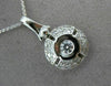 ANTIQUE .85CT ROUND DIAMOND 18KT WHITE GOLD CIRCLE SOLITAIRE PENDANT CHAIN #6403