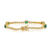 3.0CT DIAMOND AAA EMERALD 14KT YELLOW GOLD OVAL & ROUND ETERNITY TENNIS BRACELET