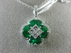 ESTATE LARGE 1.11CT DIAMOND & AAA EMERALD 18KT WHITE GOLD 3D MULTI SHAPE PENDANT