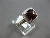 LARGE 2.37CT DIAMOND & AAA GARNET 14KT WHITE GOLD CUSHION & ROUND HALO FUN RING