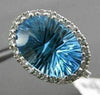 ESTATE 7.33CTW DIAMOND & AAA BLUE TOPAZ 14K WHITE GOLD FILIGREE HALO OVAL RING