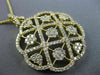 EFFY LARGE 3.0CT DIAMOND 14KT YELLOW GOLD OPEN FILIGREE FLOWER FLOATING PENDANT