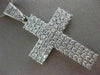 ESTATE MASSIVE 15CT ROUND DIAMOND PLATINUM HANDCRAFTED MULTI ROW CROSS PENDANT