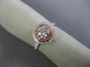 GIA 1.10CT WHITE & PINK DIAMOND 18KT WHITE & ROSE GOLD 3D HALO ENGAGEMENT RING