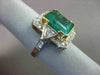 ANTIQUE EXTRA LARGE 10.40CT DIAMOND & AAA COLOMBIAN EMERALD 18KT W&Y GOLD RING