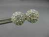 ESTATE LARGE 1.58CT DIAMOND 18KT WHITE GOLD CLUSTER FLOWER CLASSIC STUD EARRINGS
