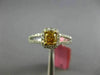 ESTATE .WIDE 89CT WHITE & FANCY YELLOW DIAMOND 18KT 2 TONE GOLD ENGAGEMENT RING