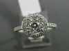 ESTATE WIDE .54CT DIAMOND 18KT WHITE GOLD 3D CLUSTER HALO ROUND ENGAGEMENT RING
