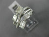 WIDE .69CT ROUND & BAGUETTE DIAMOND 14KT WHITE GOLD 3D SQUARE ANNIVERSARY RING