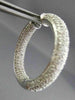 ESTATE LARGE WIDE 6.0CT DIAMOND 14K WHITE GOLD 3D DOUBLE MULTI ROW HOOP EARRINGS