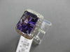 ESTATE LARGE 4.96CTW DIAMOND & AAA AMETHYST 14KT WHITE GOLD FILIGREE HALO RING