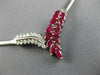 ESTATE 2.83CT DIAMOND & AAA RUBY 14KT WHITE GOLD 3D V SHAPE OMEGA NECKLACE 15009