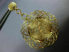 ESTATE LARGE 14KT YELLOW GOLD 3D FLOWER FILIGREE LOVE HANGING EARRINGS #21557