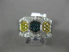 ESTATE WIDE 1.36CT MULTI COLOR DIAMOND 14KT WHITE GOLD HEXAGON ANNIVERSARY RING