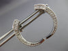 ANTIQUE .72 CTW HANGING 3D MOON SHAPE 14KT WHITE GOLD EARRINGS STUNNING!! #21750