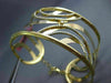 ESTATE LARGE 1.55CT DIAMOND 14K YELLOW GOLD 3D MULTI WAVE FLOWER BANGLE BRACELET
