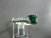 ESTATE 1.14CT AAA EMERALD & DIAMOND 14KT WHITE GOLD ENGAGEMENT RING #22248