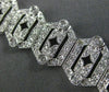 ESTATE WIDE 2.65CT DIAMOND 18KT WHITE GOLD 3D FILIGREE HEXAGON MILGRAIN BRACELET