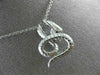 ESTATE .32CT DIAMOND & AAA SAPPHIRE 14KT WHITE GOLD 3D SNAKE FLOATING PENDANT