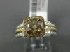 2.1CT WHITE & CHOCOLATE FANCY DIAMOND 14K WHITE & ROSE GOLD HALO ENGAGEMENT RING